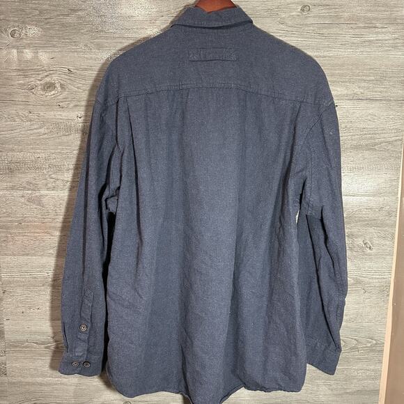 Duluth Trading Heavy Flannel Shirt Mens XL Button Up Blue Long Sleeve - Picture 6 of 8